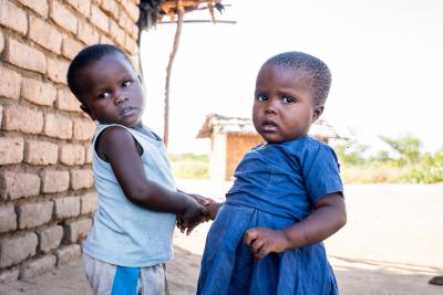 Prince and Princess from the Chifunga catchment area hold hands.